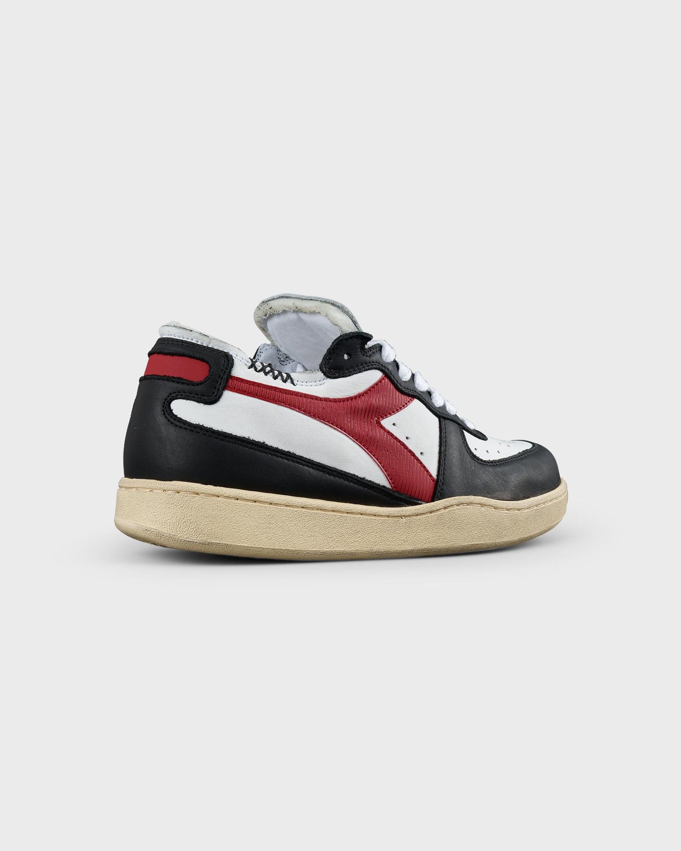 Diadora Damen Sneaker Mi Basket Row Cut White Black Red myMEID