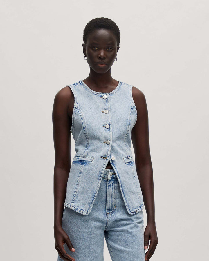 Lyla Denim Vest Light Blue