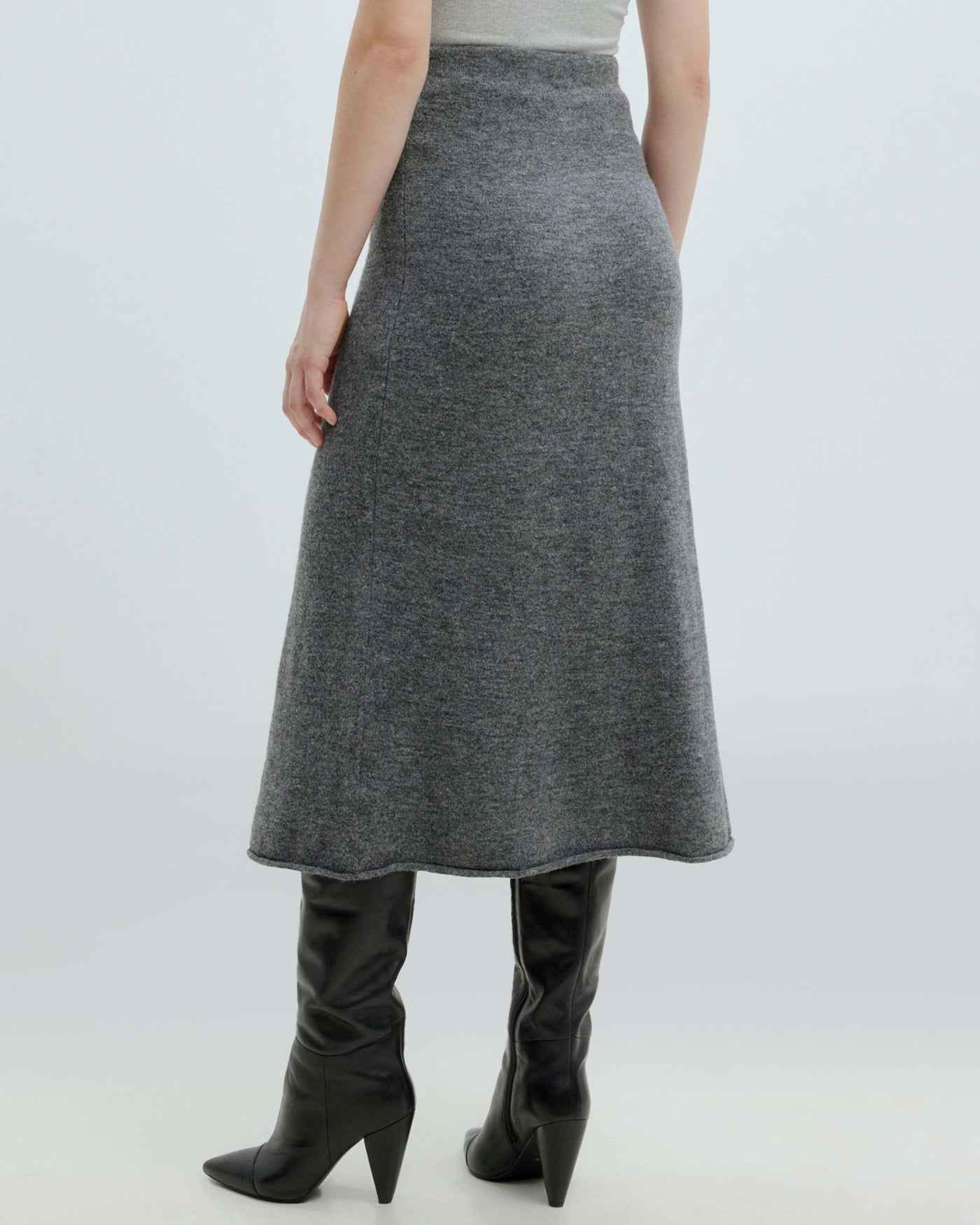 Panja Knit Skirt Dark Grey Mélange myMEID