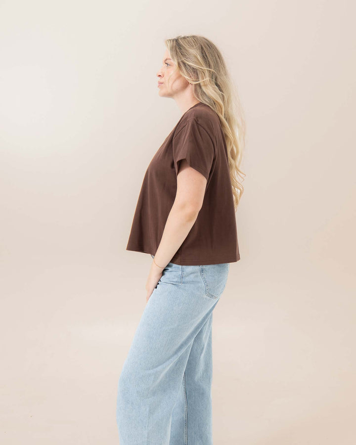 OH APRIL T-Shirt Ella Boxy T-Shirt Dark Brown – Bild 2