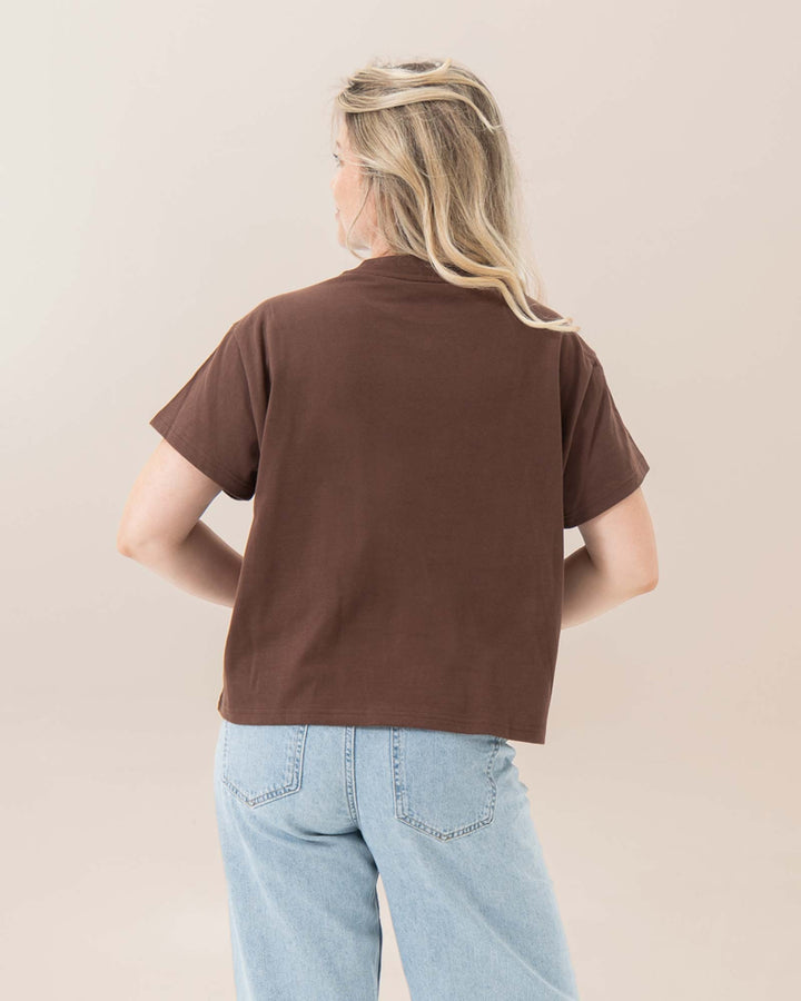 OH APRIL T-Shirt Ella Boxy T-Shirt Dark Brown – Bild 3