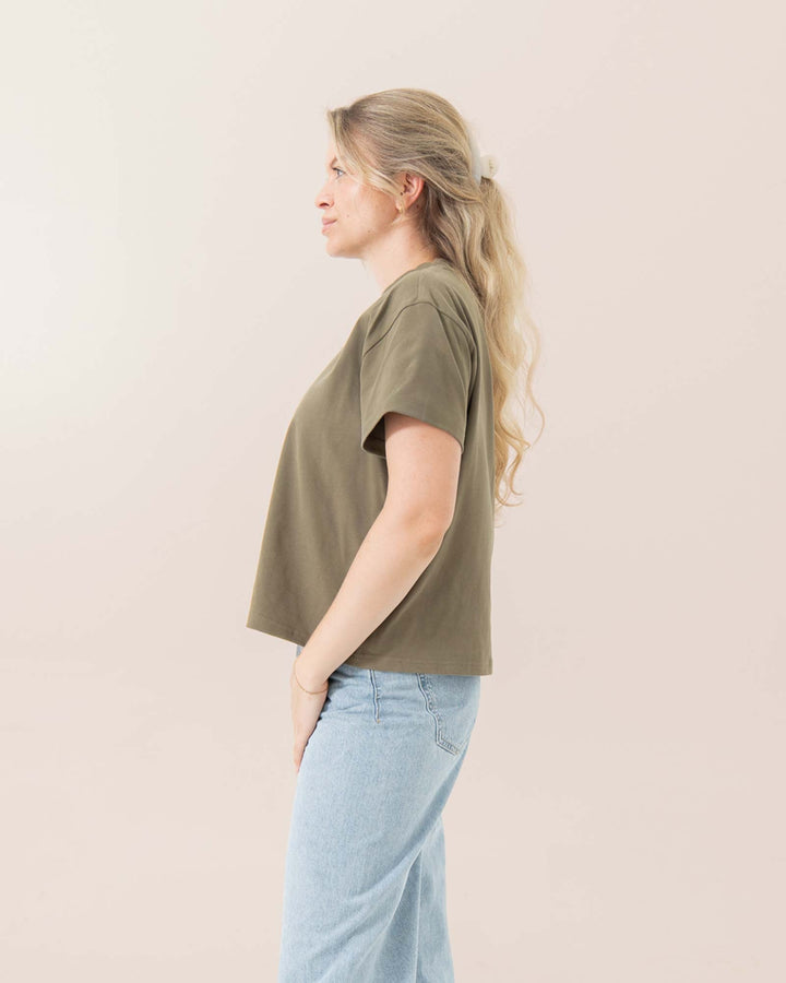 OH APRIL T-Shirt Ella Boxy T-Shirt Olive – Bild 2