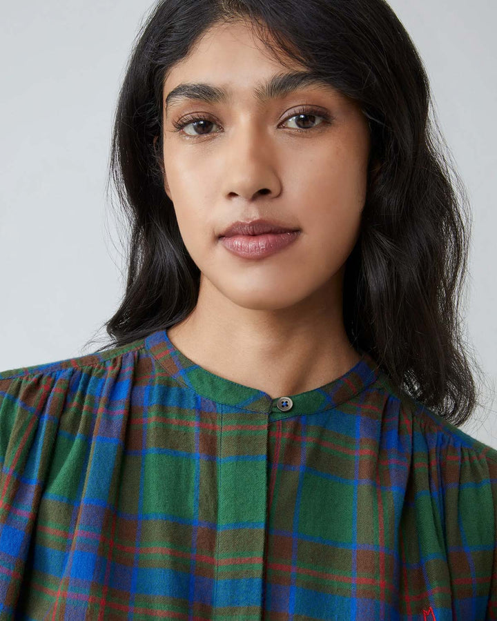 Emma Blouse N°809 Checks Royal Blue