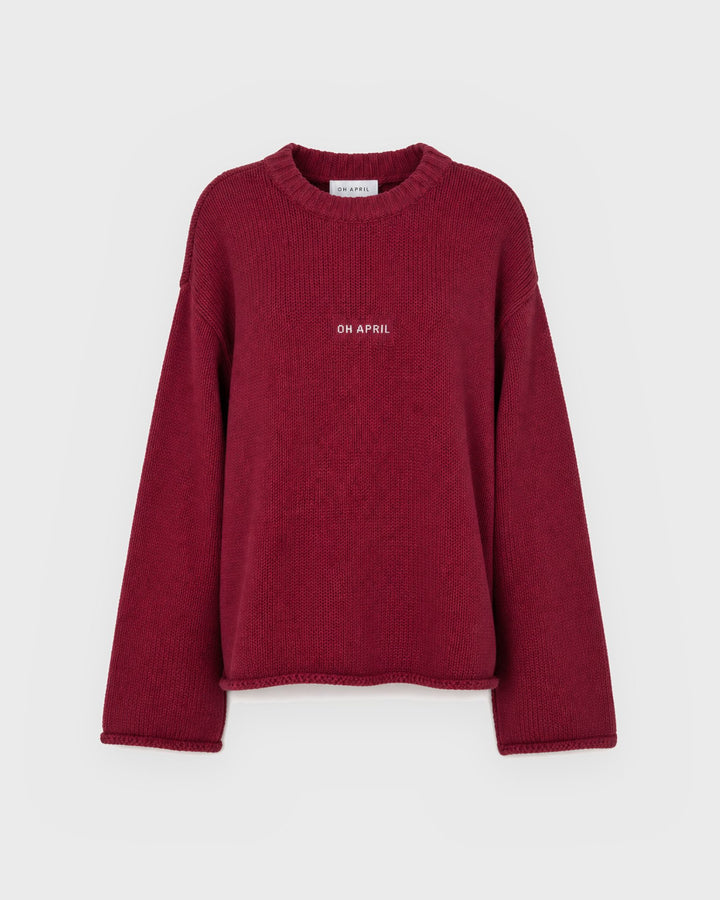 OH APRIL Pullover Fitzi Knit Jumper Cherry Red