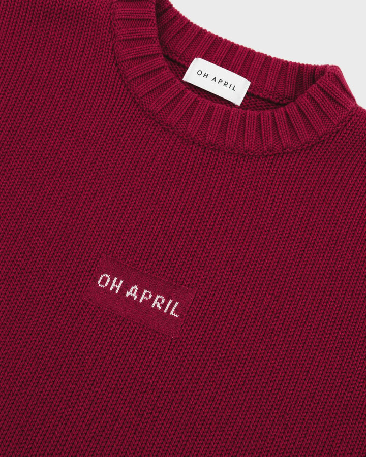 OH APRIL Pullover Fitzi Knit Jumper Cherry Red – Bild 3