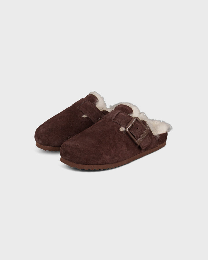 Colors of California Schuhe Furry Sabot Real Sheepskin Chocolate – Bild 3