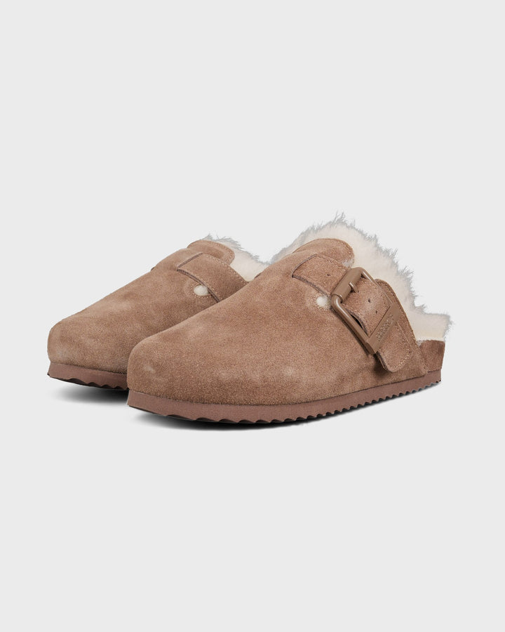 Colors of California Schuhe Furry Sabot Real Sheepskin Taupe – Bild 3