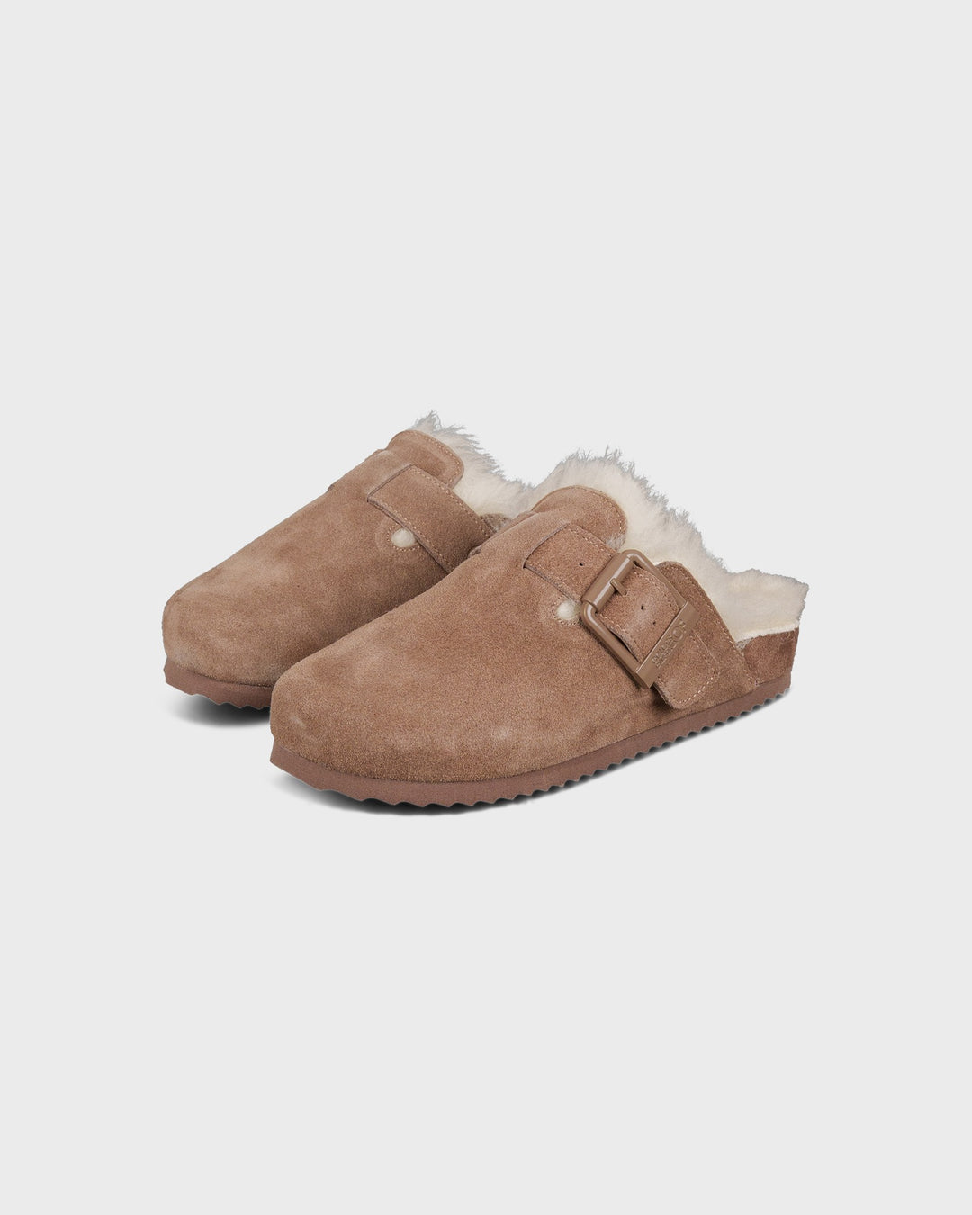 Colors of California Schuhe Furry Sabot Real Sheepskin Taupe – Bild 4