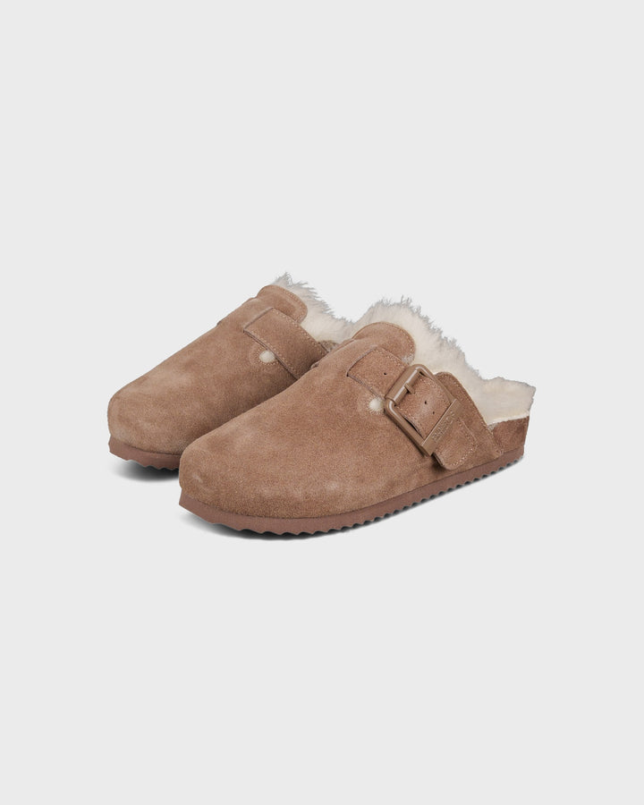 Colors of California Schuhe Furry Sabot Real Sheepskin Taupe – Bild 4