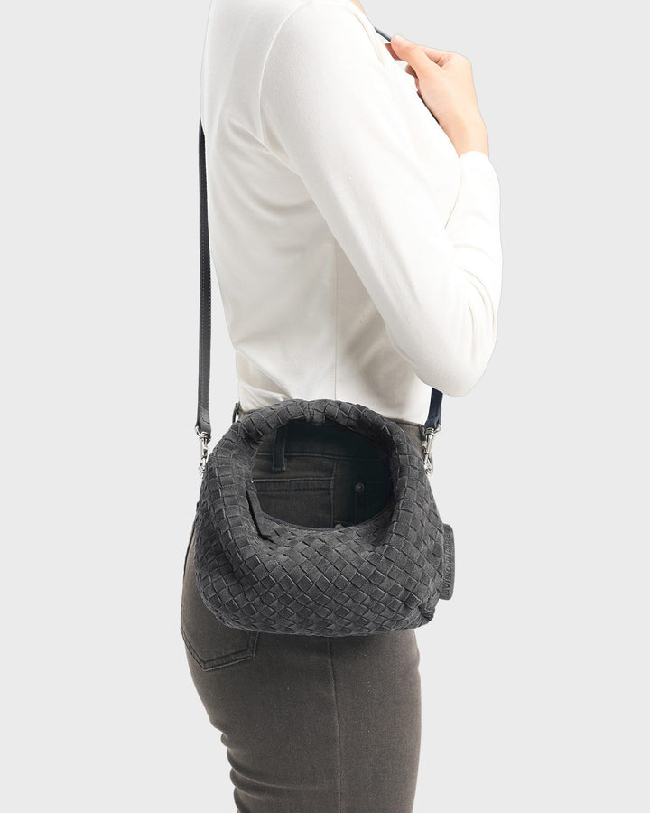 Les Visionnaires Handtasche Greta Micro Weave Cozy Asphalte – Bild 5