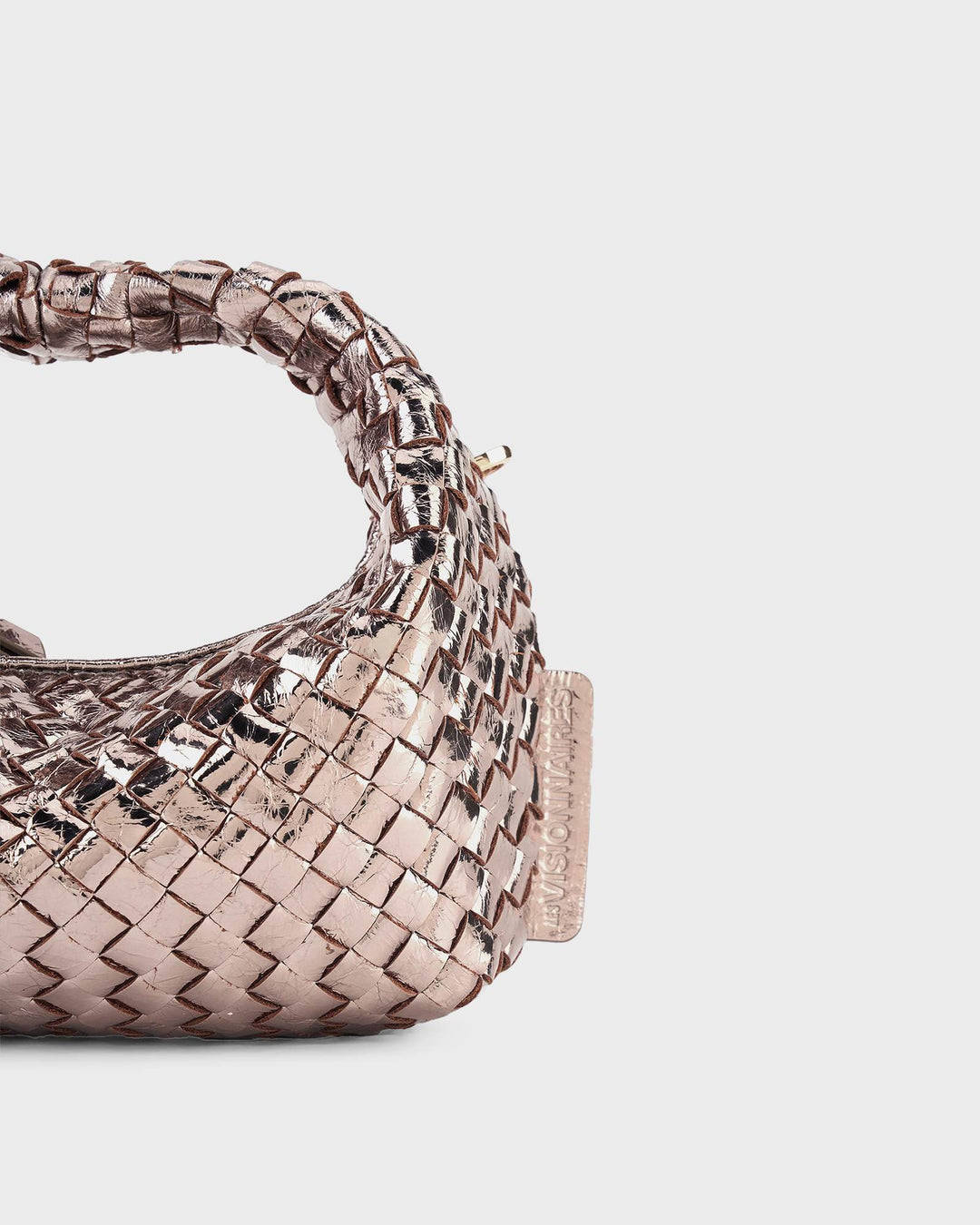 Les Visionnaires Handtasche Greta Micro Weave Metallic Light Bronze – Bild 3