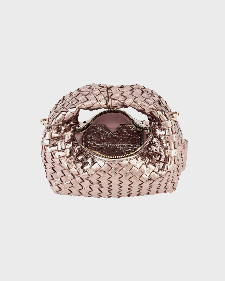 Les Visionnaires Handtasche Greta Micro Weave Metallic Light Bronze – Bild 4