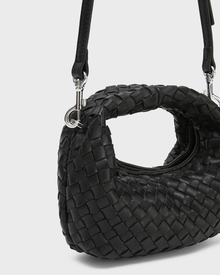 Les Visionnaires Handtasche Greta Micro Weave Silky Black – Bild 3