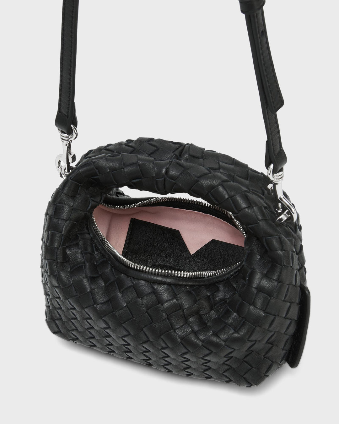 Les Visionnaires Handtasche Greta Micro Weave Silky Black – Bild 4
