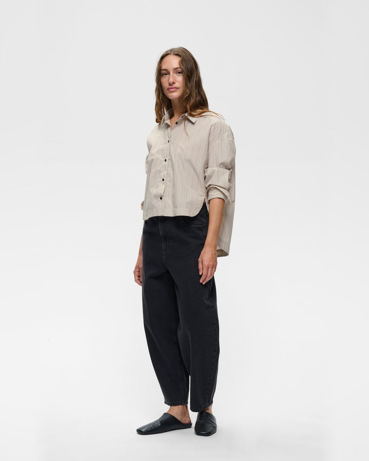 InWear Bluse Haleniw Short Shirt Dobby Stip Hummus – Bild 2
