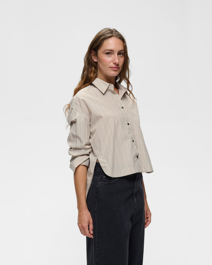InWear Bluse Haleniw Short Shirt Dobby Stip Hummus – Bild 5