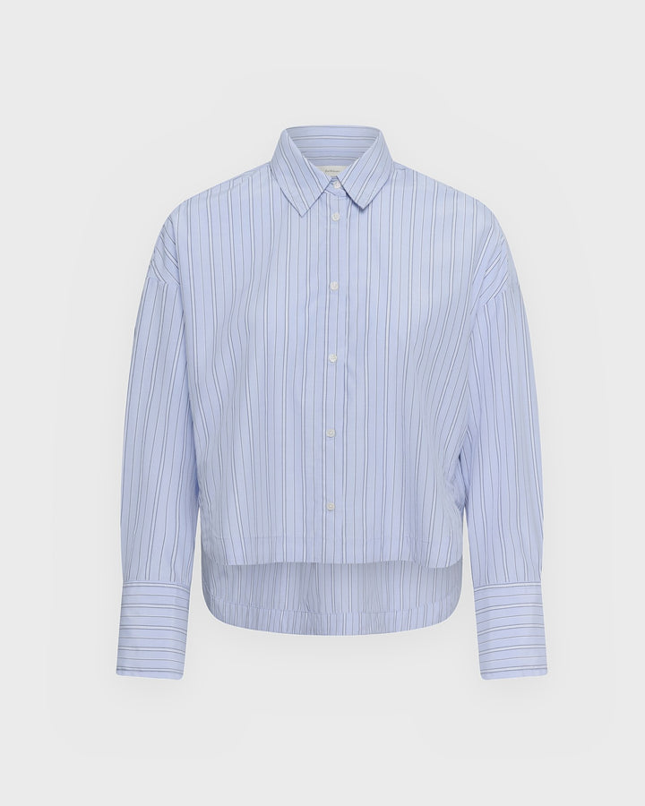 InWear Bluse Haleniw Short Shirt Dobby Strip Brunnera Blu