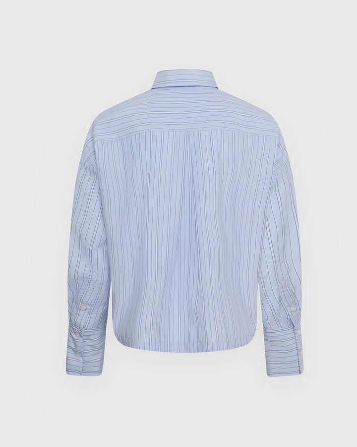 InWear Bluse Haleniw Short Shirt Dobby Strip Brunnera Blu – Bild 2