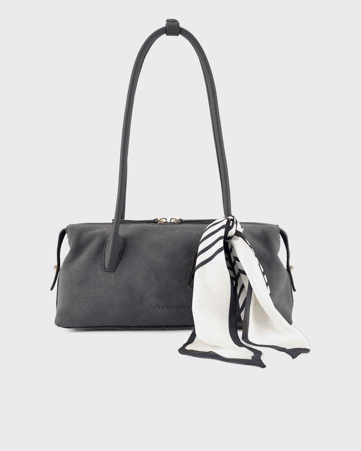 Les Visionnaires Handtasche Hazel Baguette Cozy Scarf Asphalte