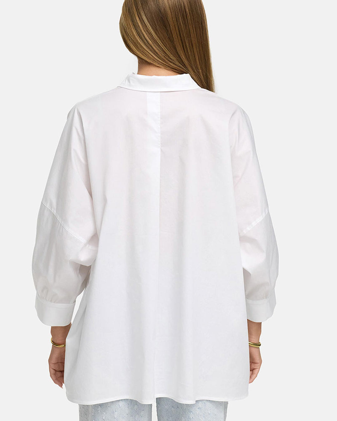 Hemdbluse in Cotton Stretch White