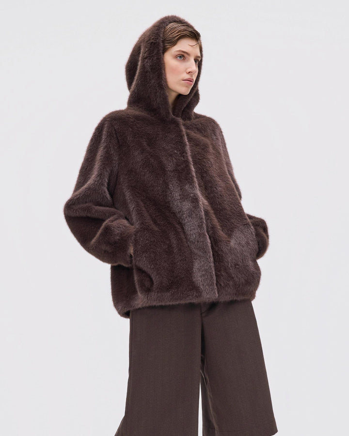 Pride to Be Jacke Hovy Fake Mini Jacket Dark Brown