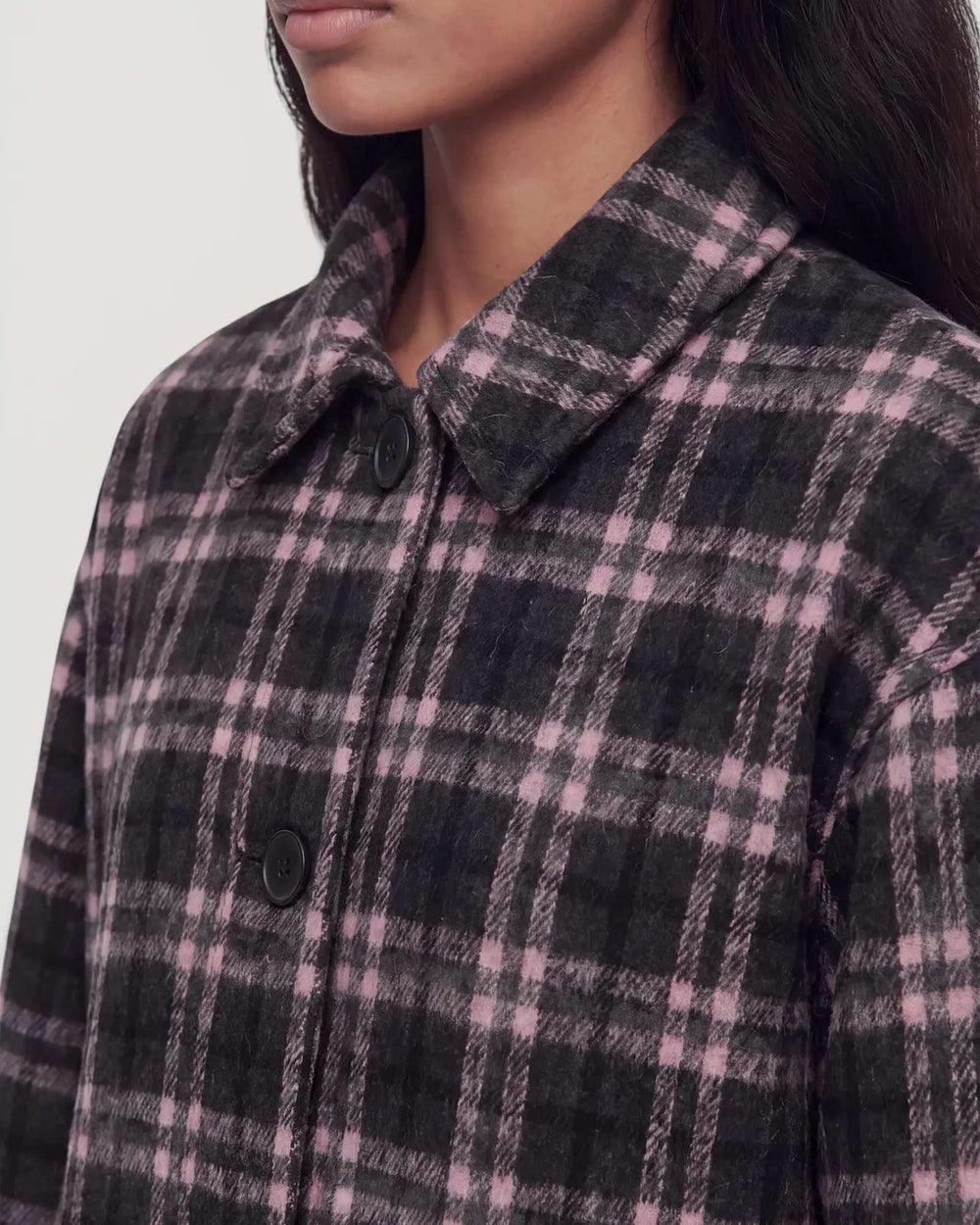 EDITED Mantel Ignacio Coat Pink/Grey Check – Bild 2