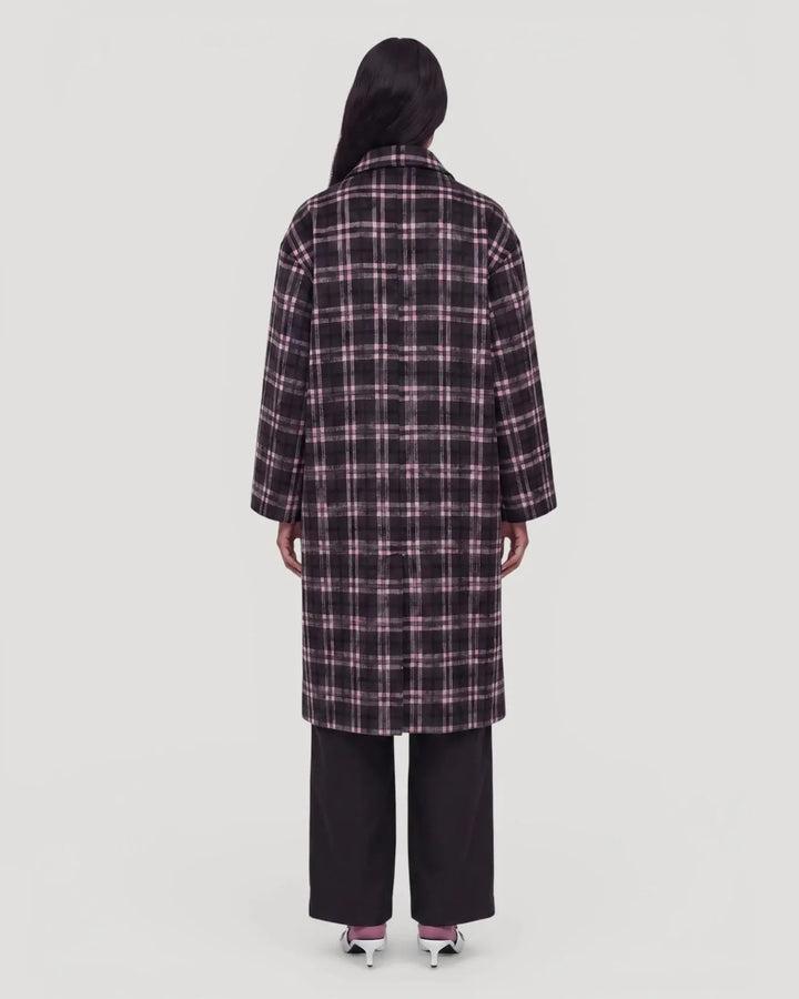 EDITED Mantel Ignacio Coat Pink/Grey Check – Bild 4
