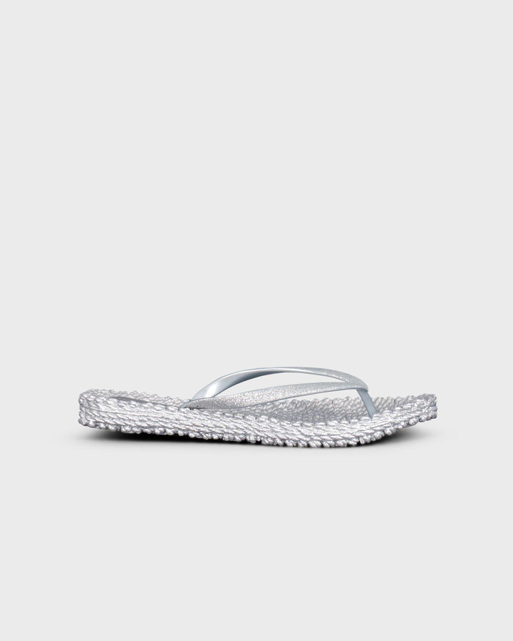 Flip Flop With Glitter Silver
