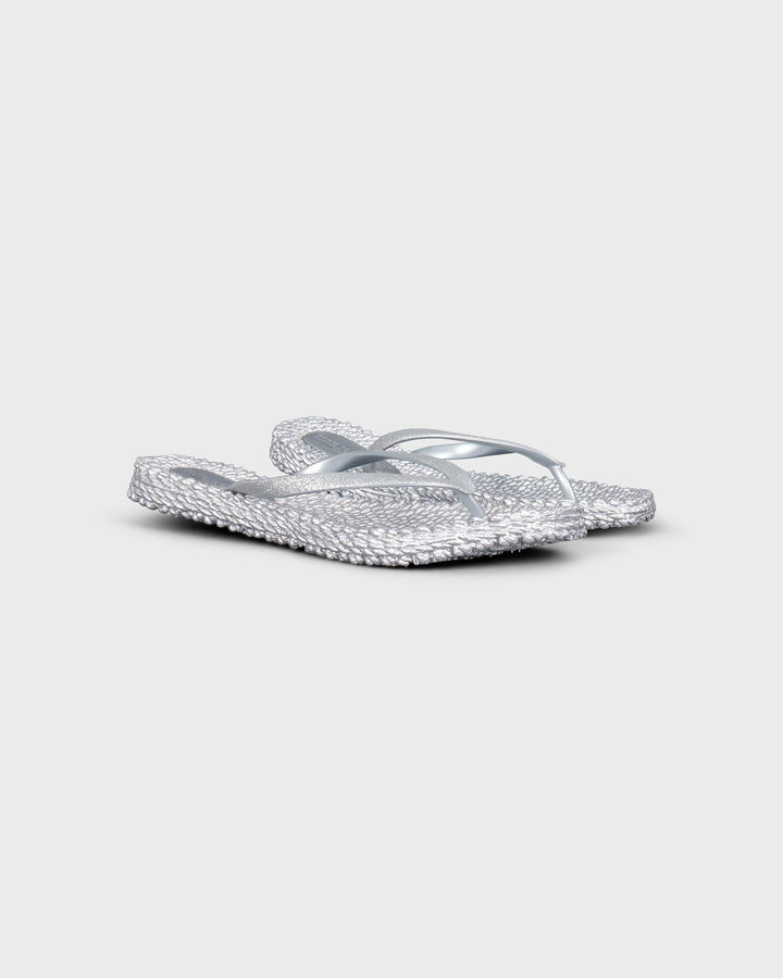 Flip Flop With Glitter Silver
