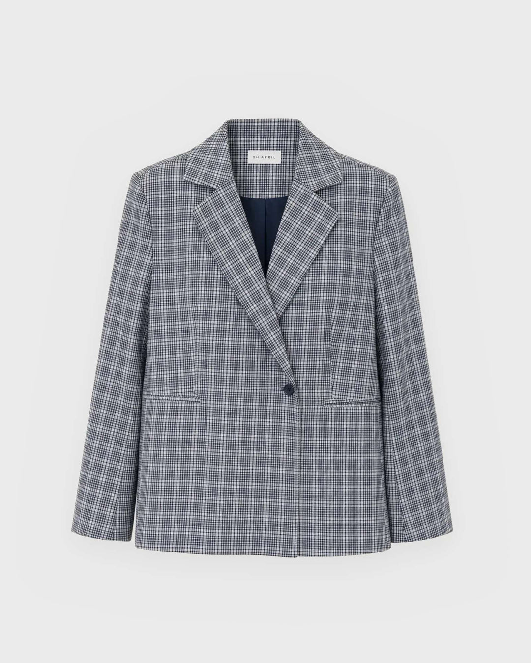 OH APRIL Blazer Isalie Asymmetric Blazer Navy Check