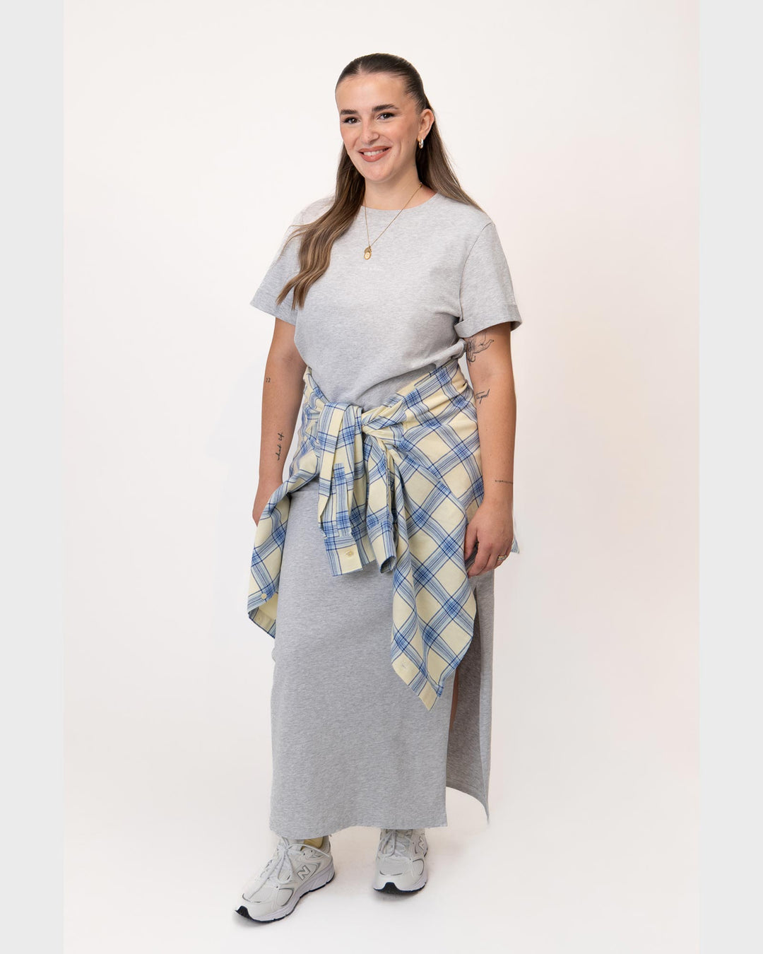 Juli Maxi T-Shirt Dress Grey Melange