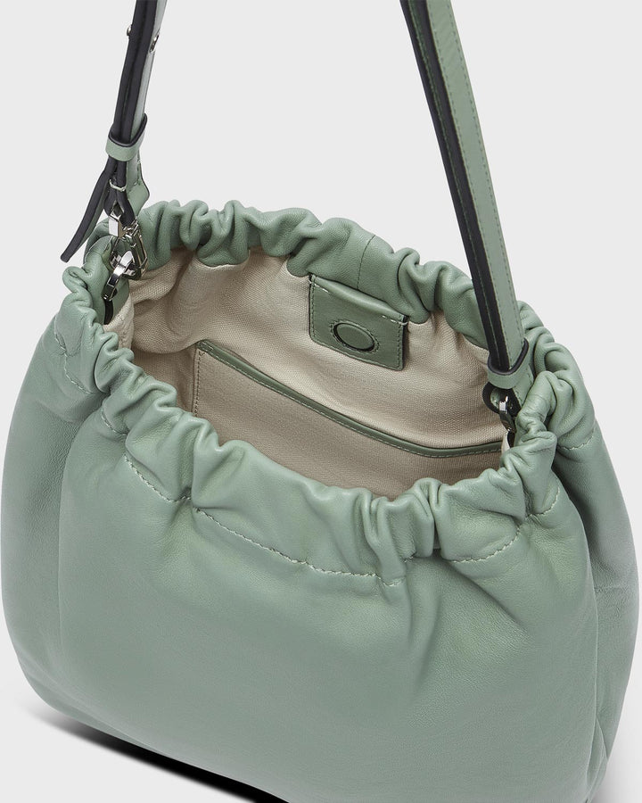 Ruffle Hobo M Forest Green