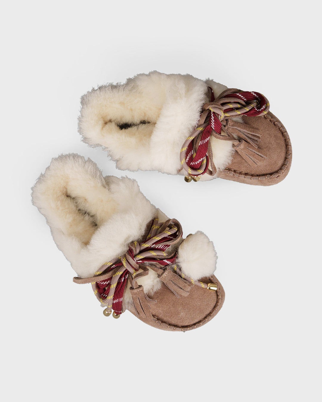 Colors of California Schuhe Laced Up Sabot Sheepskin Fur Taupe – Bild 5