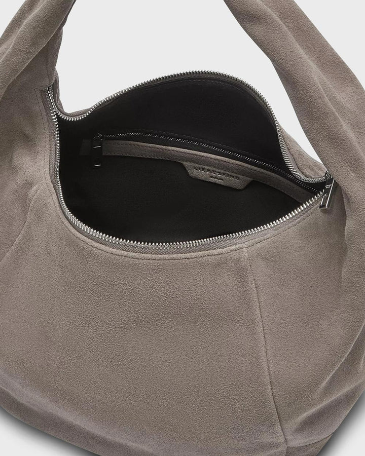 Farrah Suede Hobo M Neutral Gray