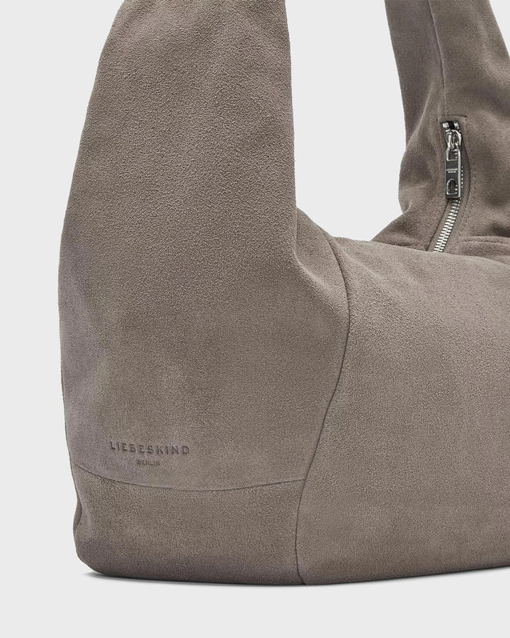 Farrah Suede Hobo M Neutral Gray