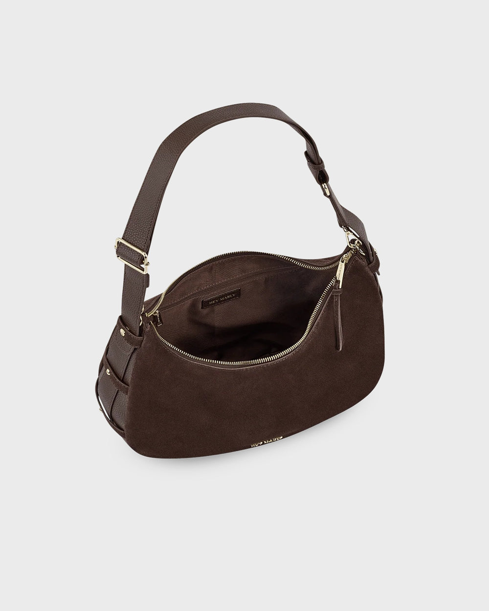 HEY MARLY Handtasche Lifetime Sister Suede M Coffee – Bild 2