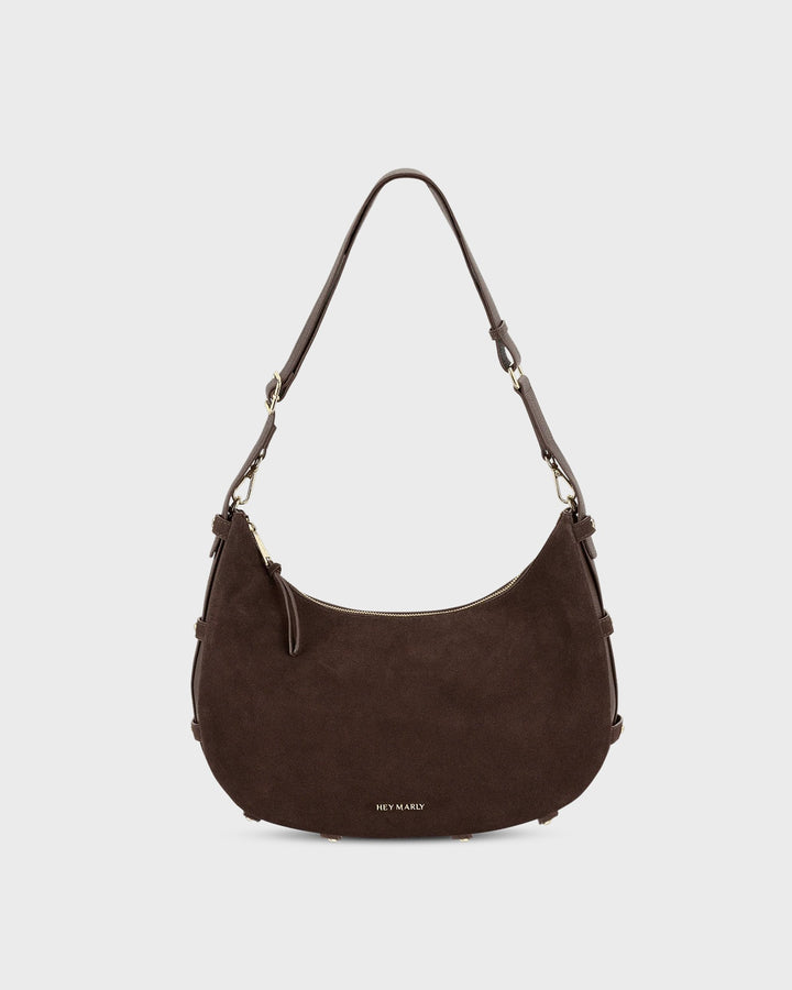 HEY MARLY Handtasche Lifetime Sister Suede M Coffee – Bild 4