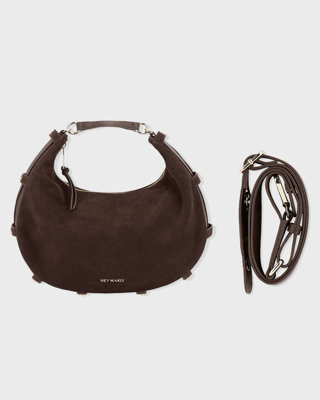 HEY MARLY Handtasche Lifetime Sister Suede M Coffee – Bild 5