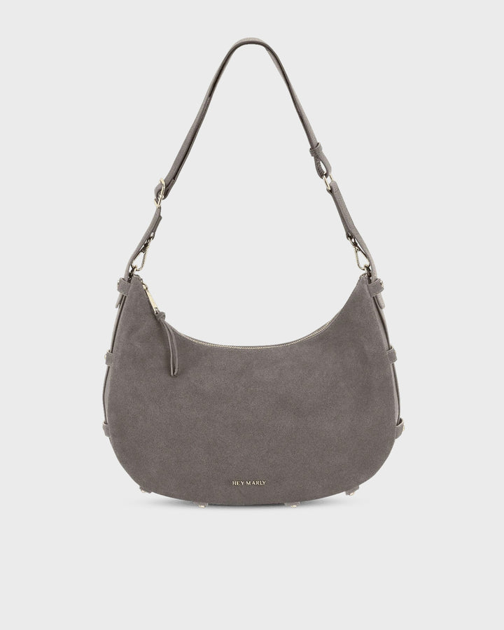 HEY MARLY Handtasche Lifetime Sister Suede M Grey
