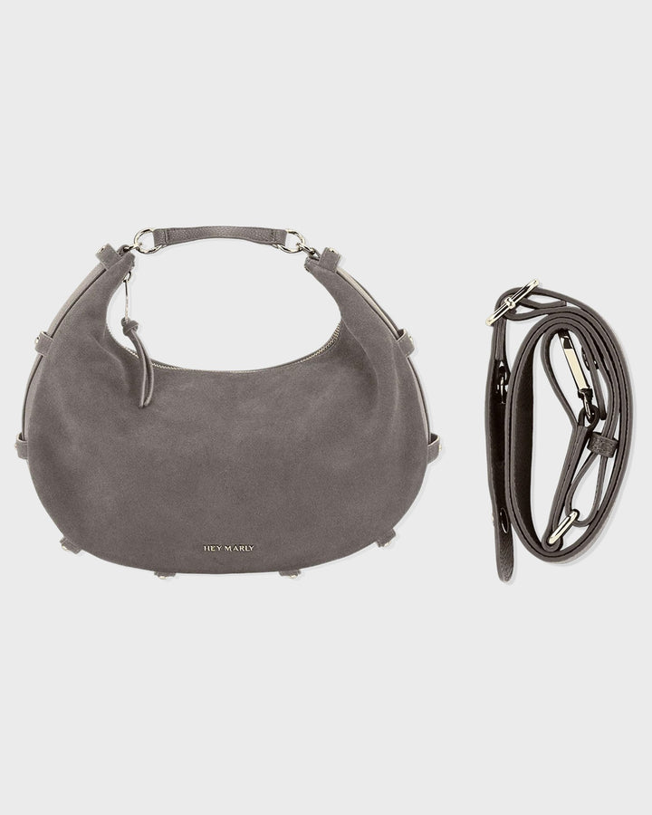 HEY MARLY Handtasche Lifetime Sister Suede M Grey – Bild 4