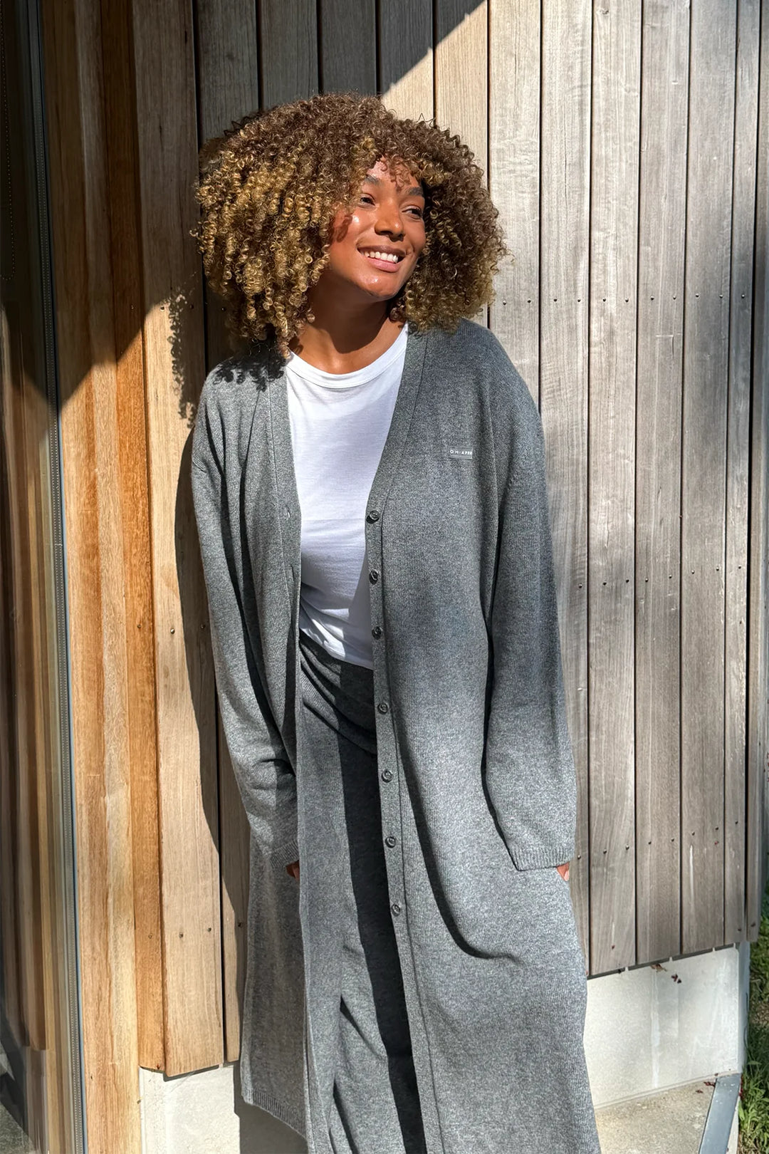 Linnea Long Knit Cardigan Grey Melange