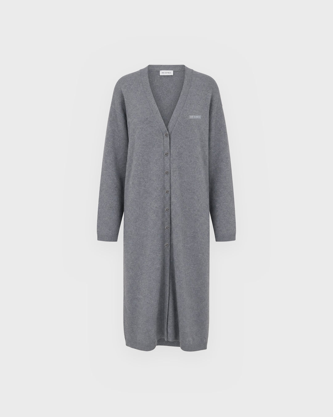 OH APRIL Cardigan Linnea Long Knit Cardigan Grey Melange