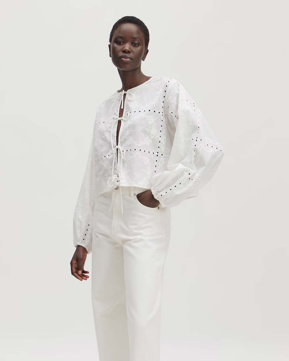 EDITED Lisanne Blouse Optic White Bluse
