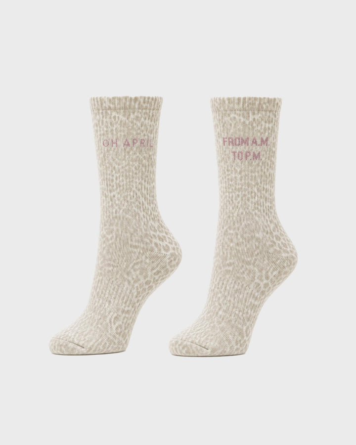 Lotta Ripped Socks Micro Leo Beige