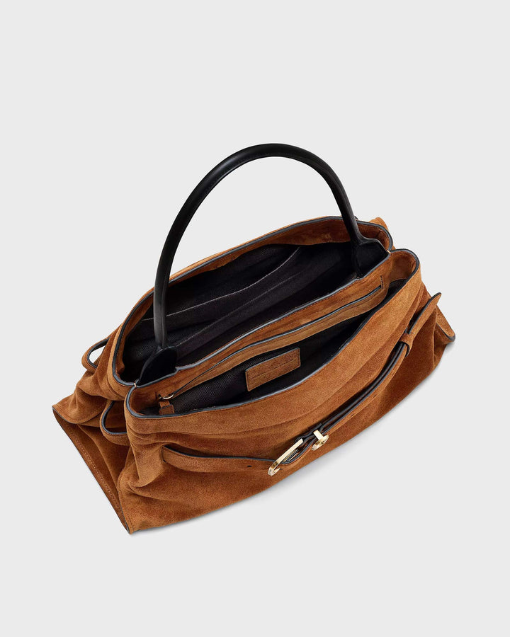 The Suede Dakota Satchel Copper