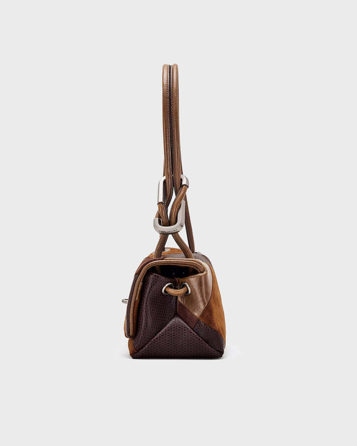 The Suede Patchwork Mini Dual Shoulder Ba
