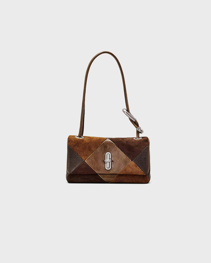 The Suede Patchwork Mini Dual Shoulder Ba