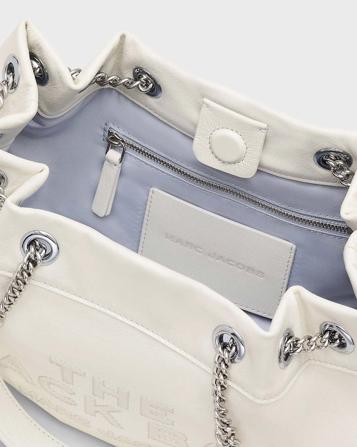 The Small Chain Sack Bag White