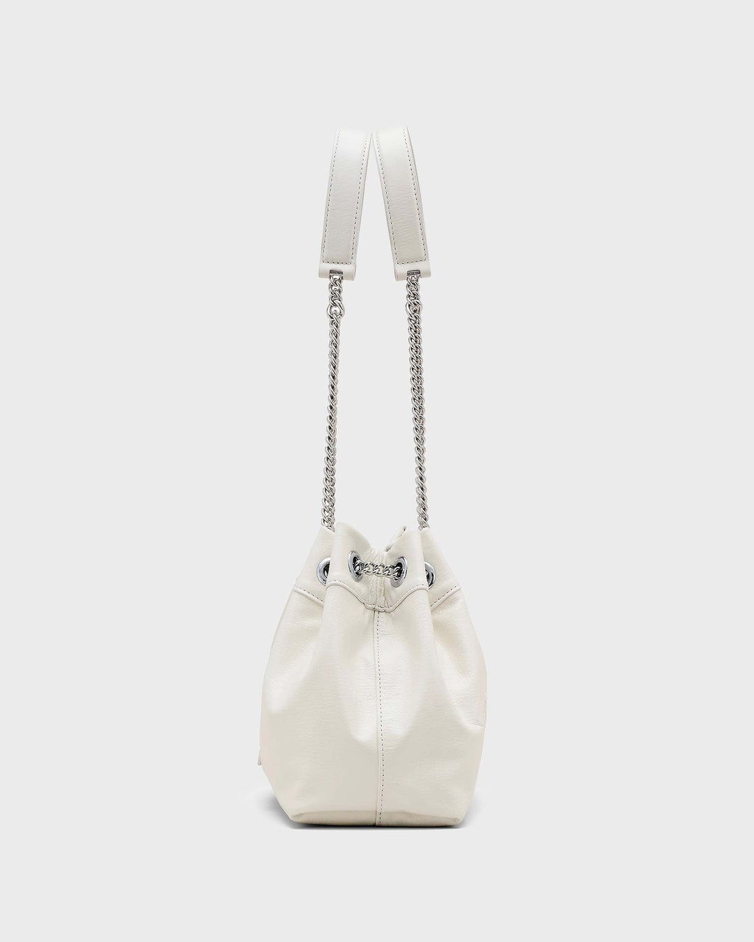 The Small Chain Sack Bag White