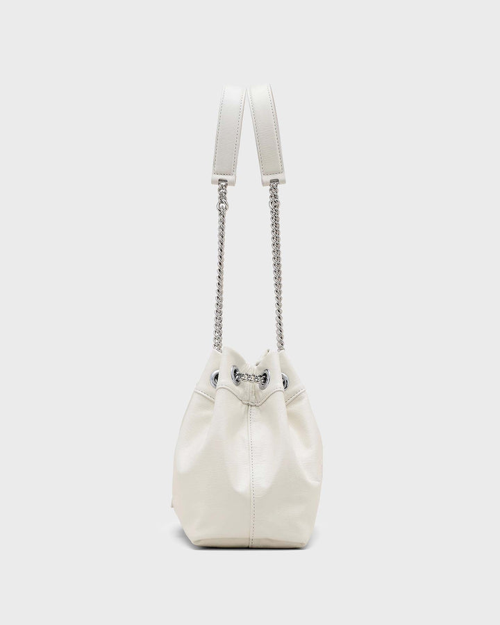 The Small Chain Sack Bag White